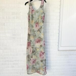 Vintage Y2K Floral Fairy Slip Maxi Dress